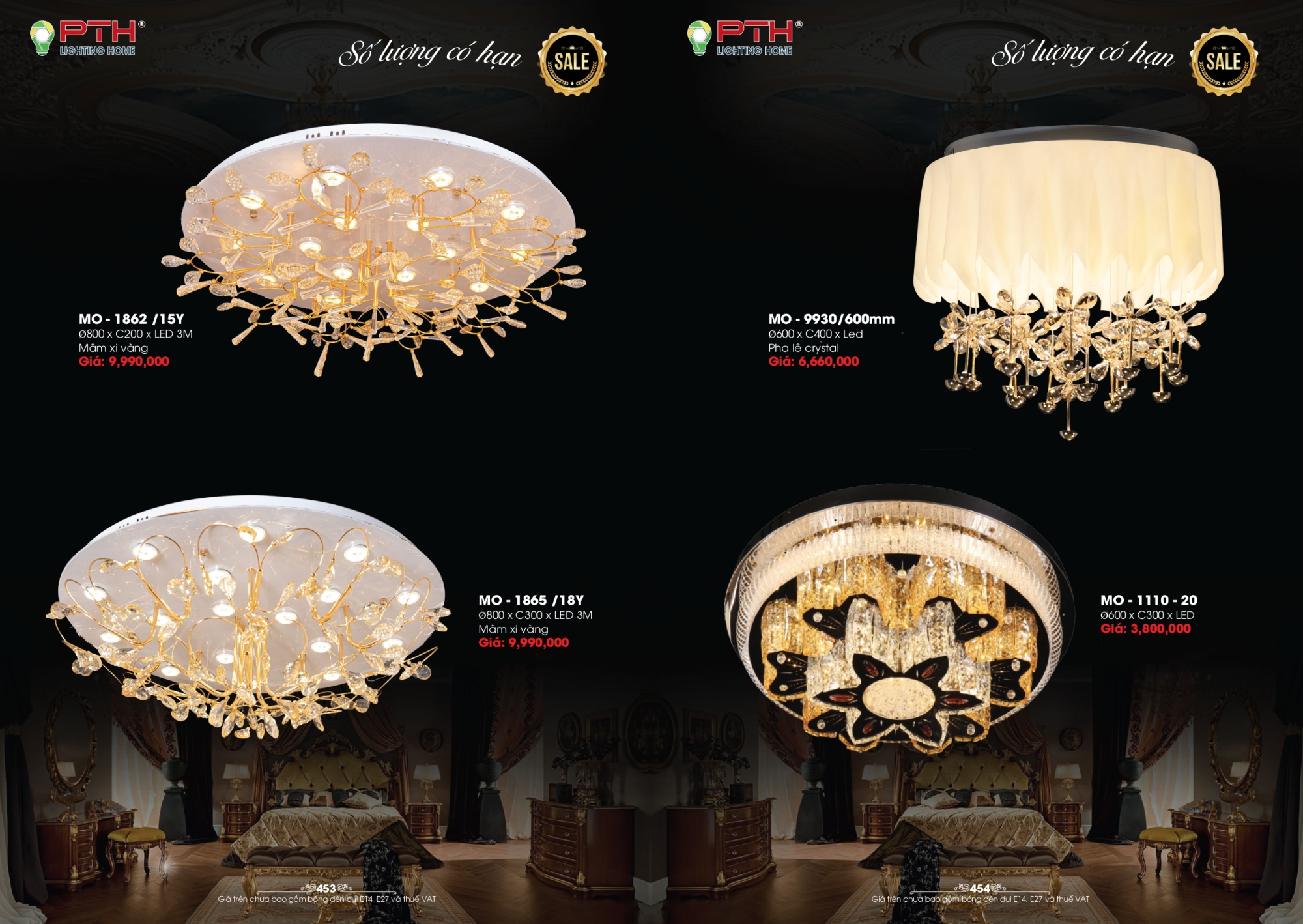 Bảng giá đèn trang trí PTH Lighting Home 2026